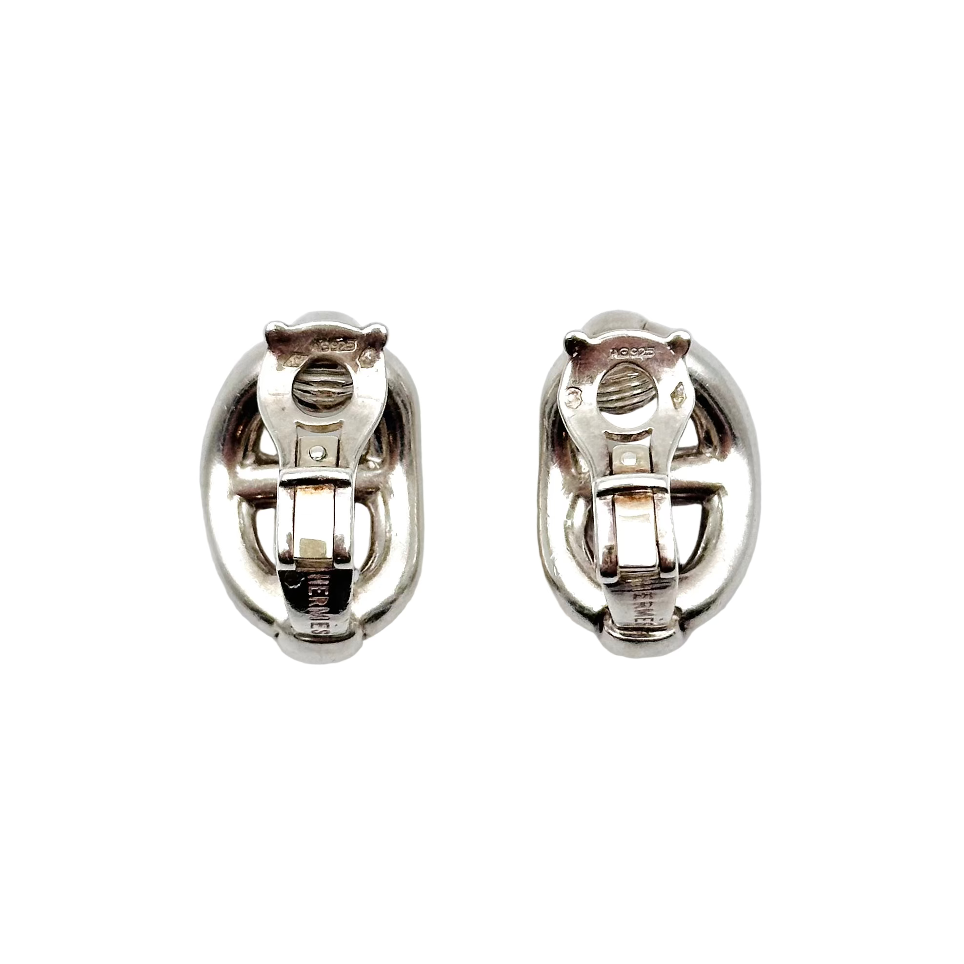 Boucles d'oreilles HERMÈS Chaînes d'ancre en argent