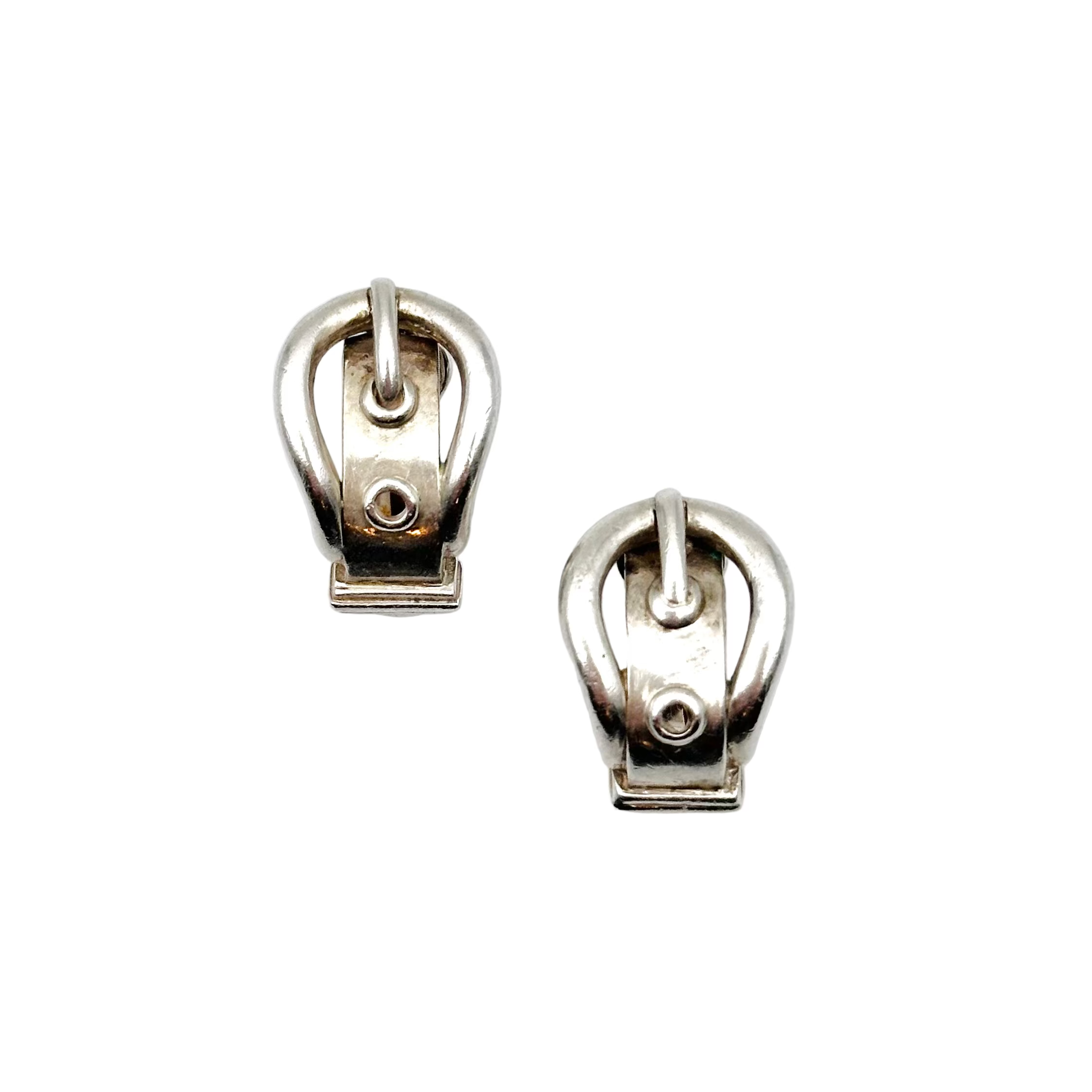 Boucles d'oreilles HERMÈS Ceinture en argent