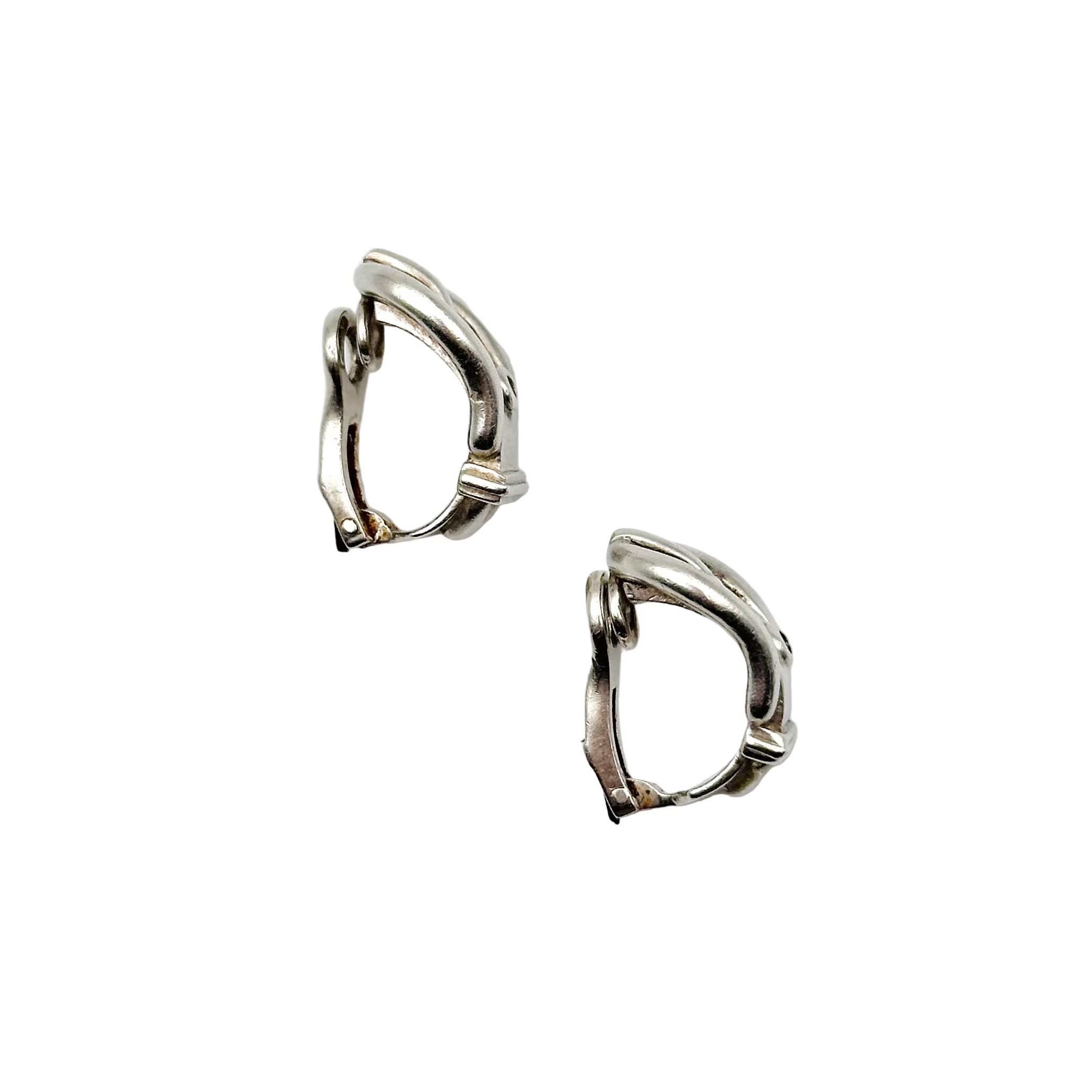 Boucles d'oreilles HERMÈS Ceinture en argent