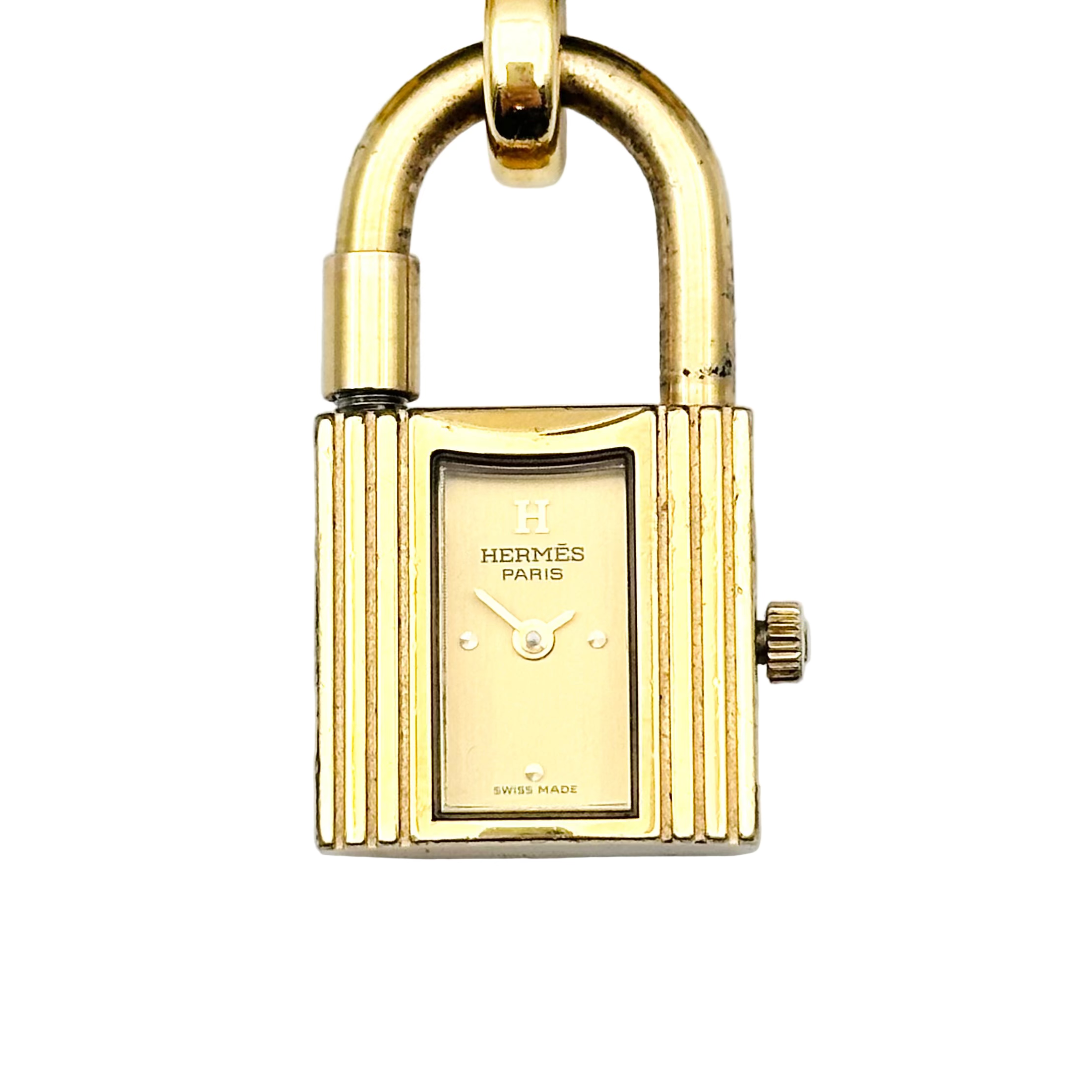 HERMÈS "Kelly" watch in gold-plated and leather