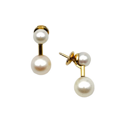 Boucles d'oreilles POIRAY en or jaune et perles