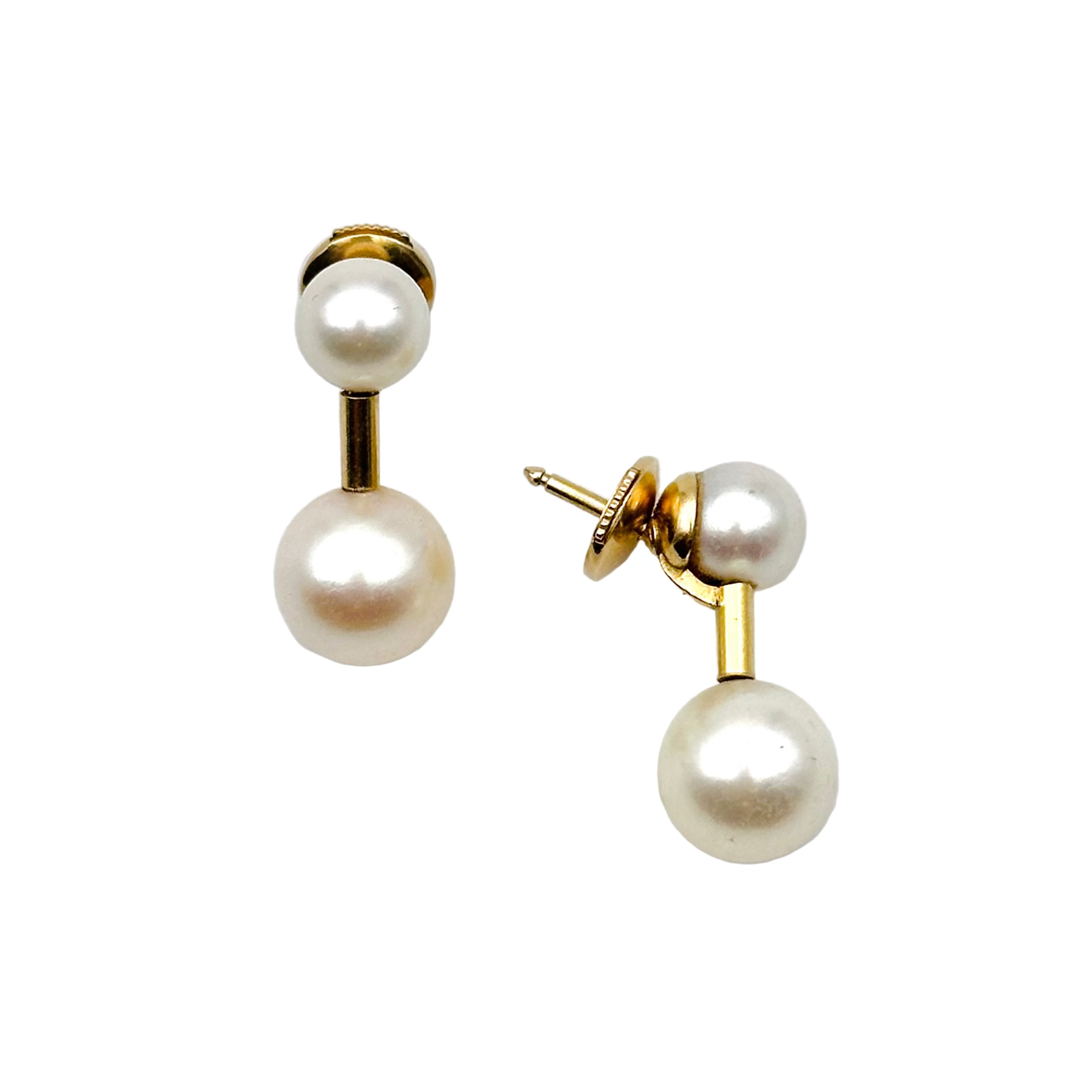 Boucles d'oreilles POIRAY en or jaune et perles