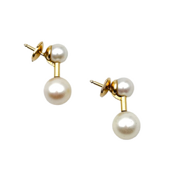 Boucles d'oreilles POIRAY en or jaune et perles