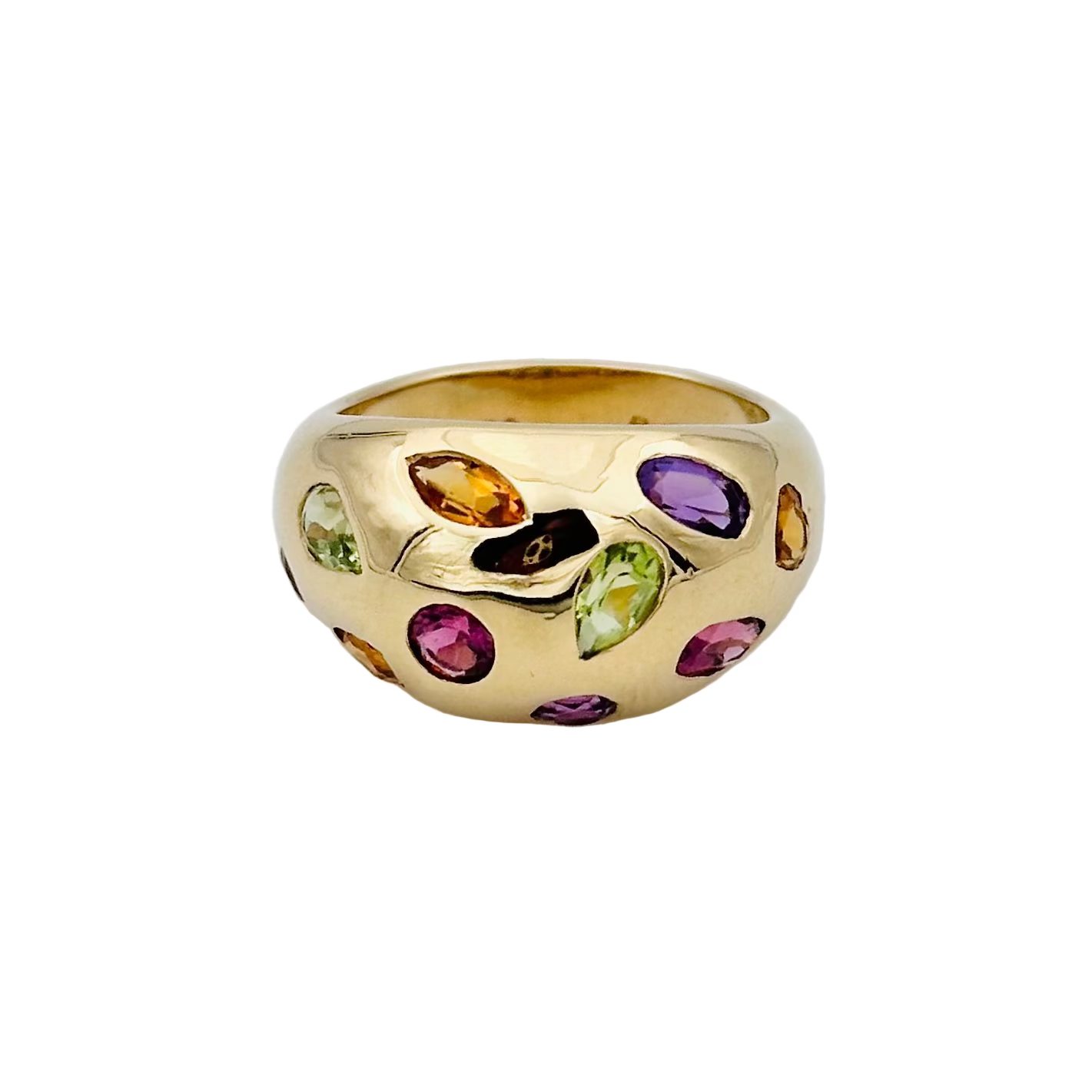 Bague Jonc VAN CLEEF & ARPELS en or jaune et pierres fines