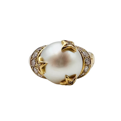 Bague CHANEL Comètes en or jaune, diamants et perle