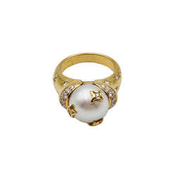 Bague CHANEL Comètes en or jaune, diamants et perle