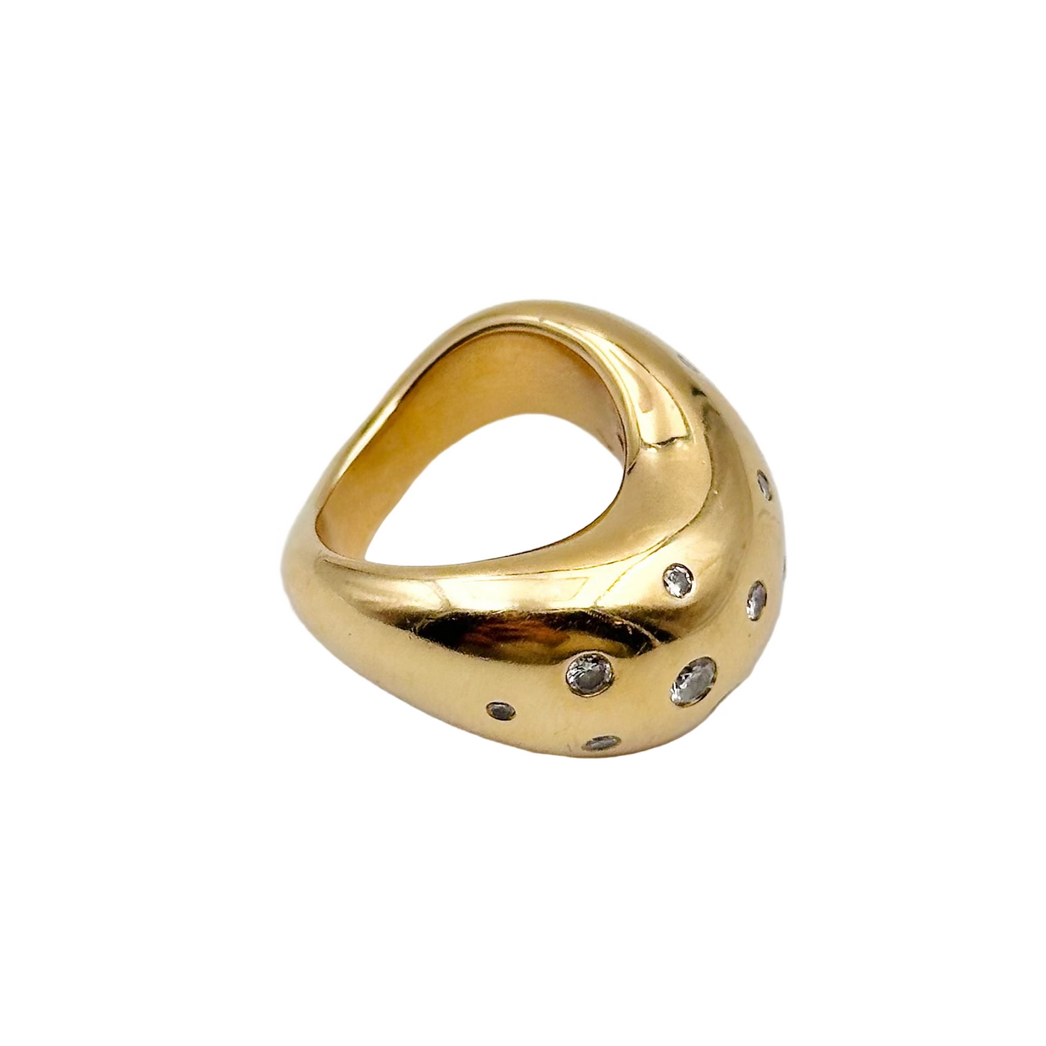 Bague FRED Mouvementée en or jaune et diamants