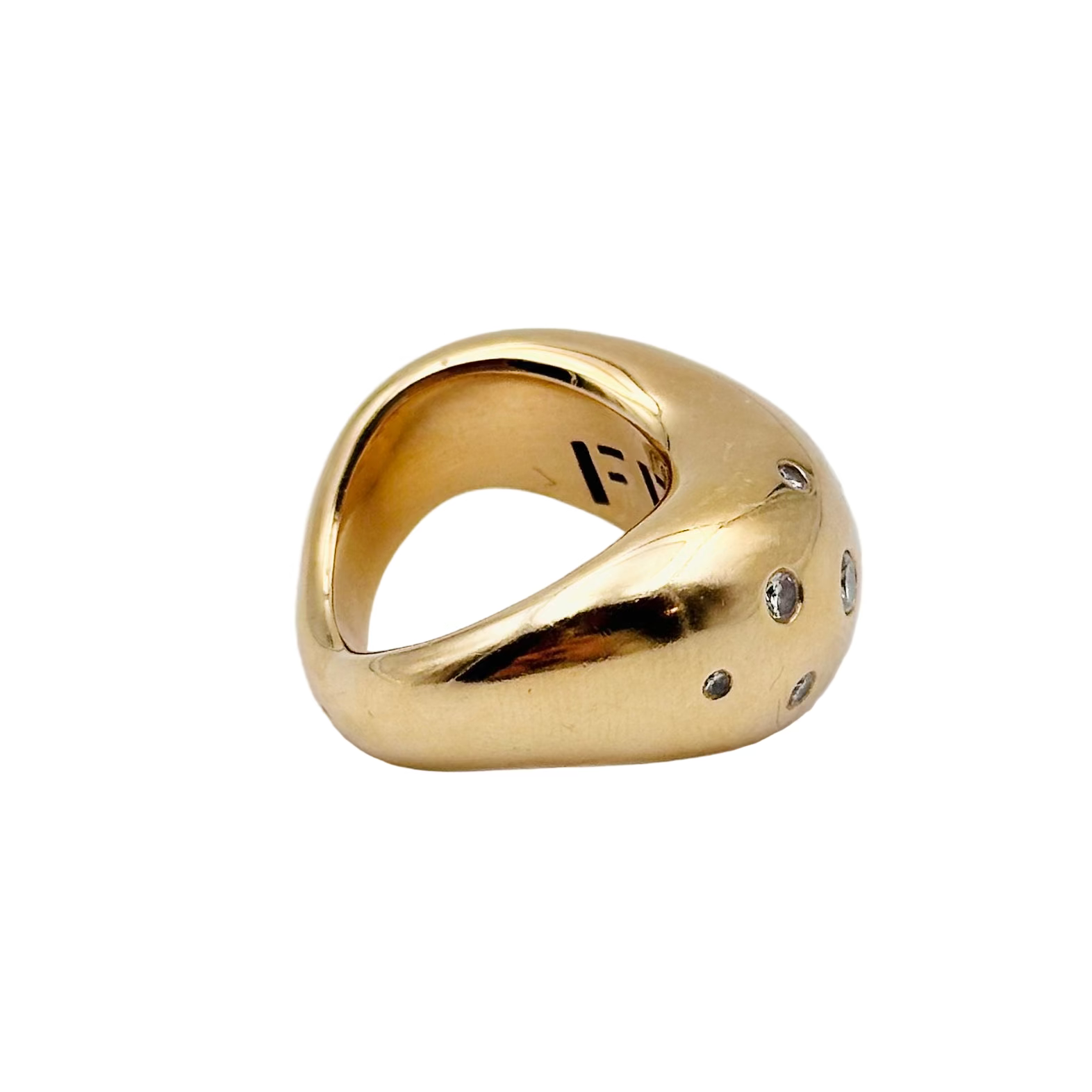 Bague FRED Mouvementée en or jaune et diamants