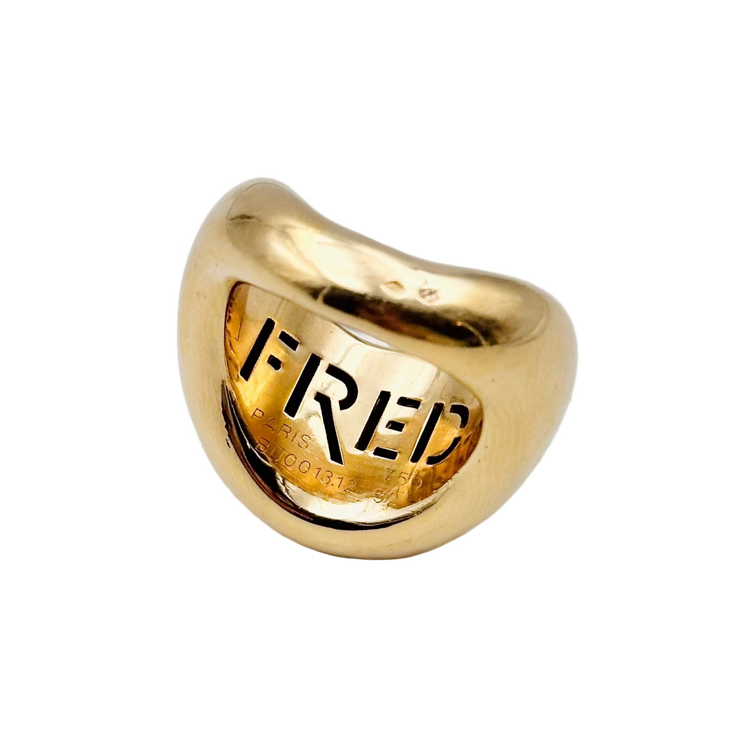 Bague Jonc FRED "Mouvementée" en or jaune et diamants