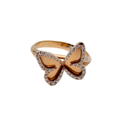 Bague Papillon en or jaune et diamants