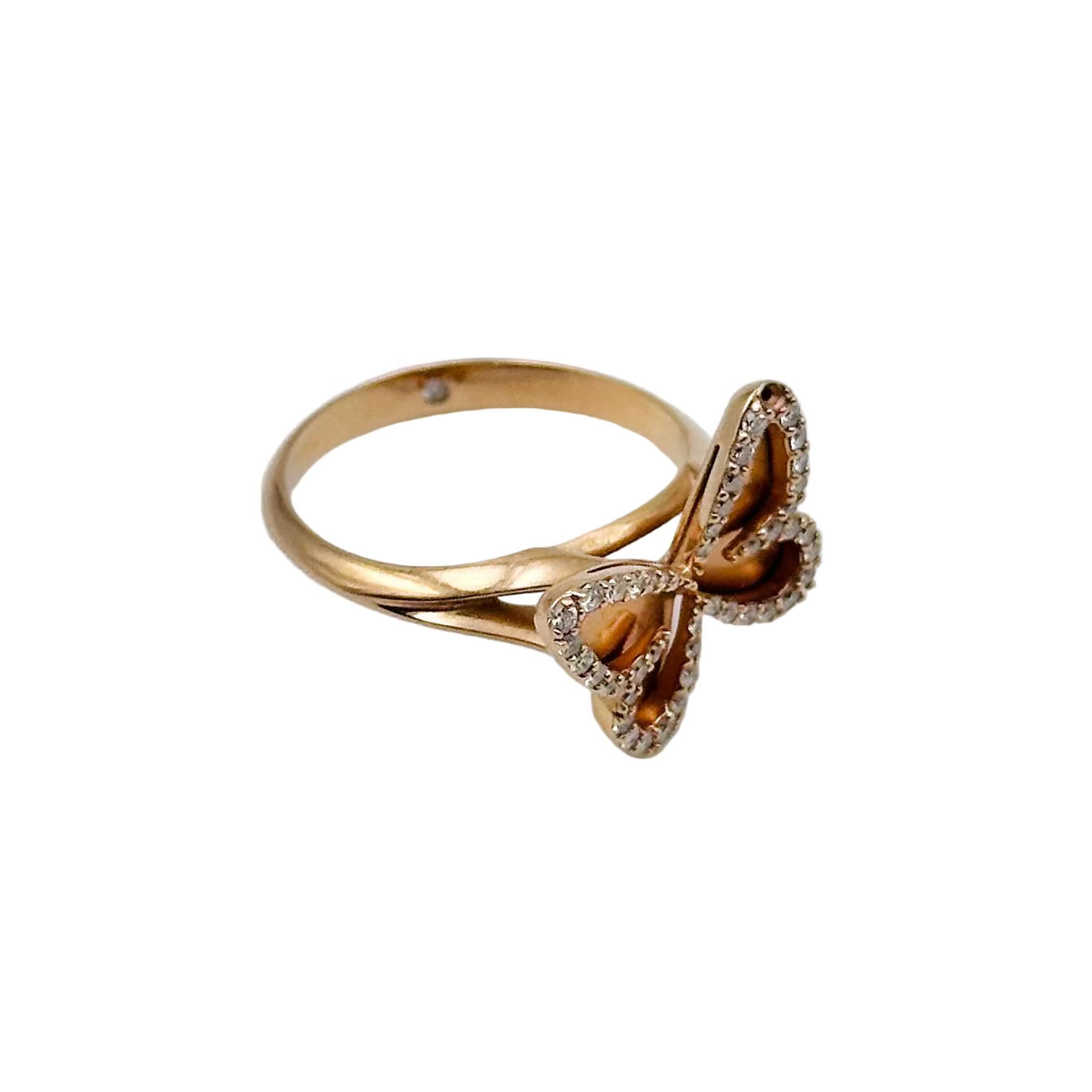 Bague Papillon en or jaune et diamants