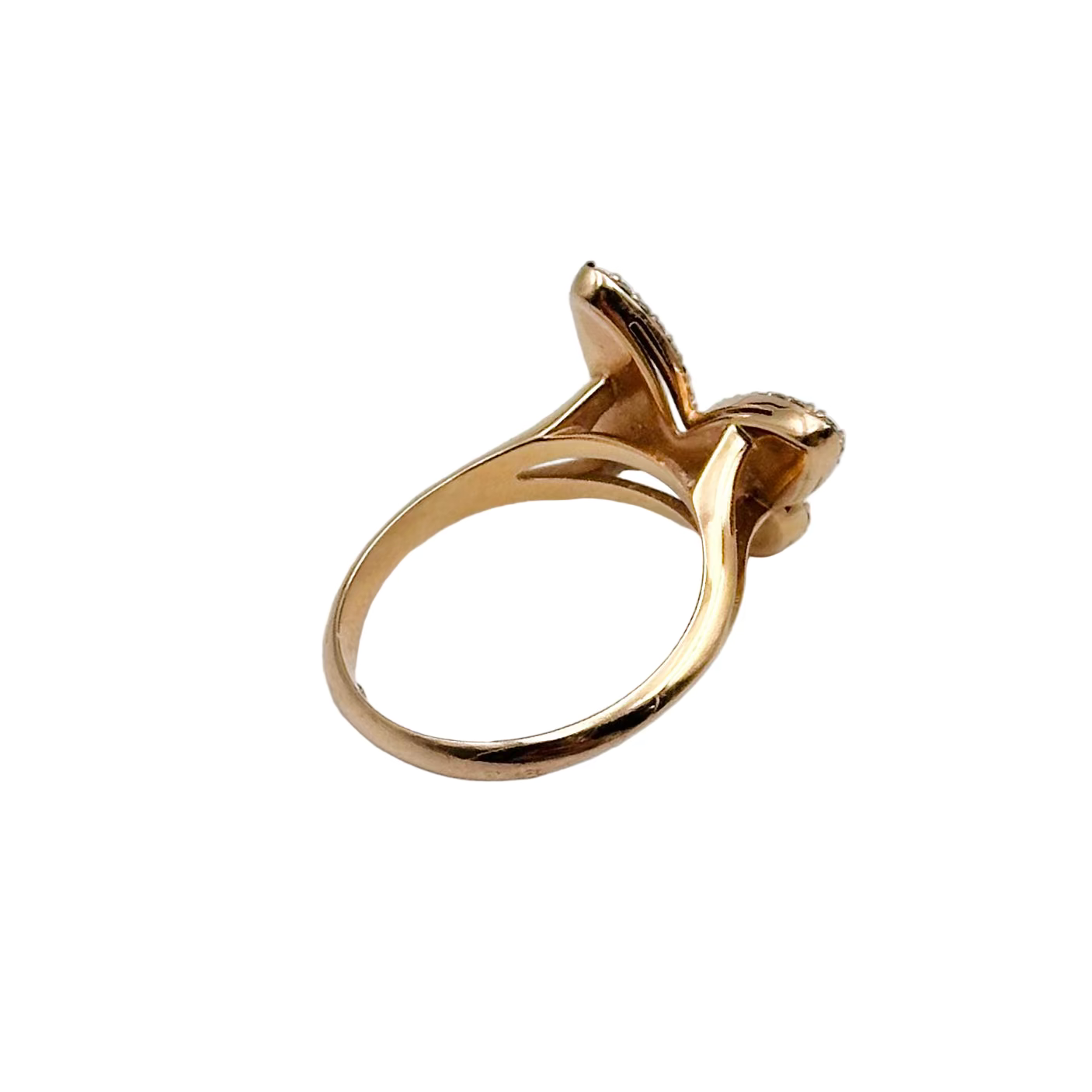 Bague Papillon en or jaune et diamants