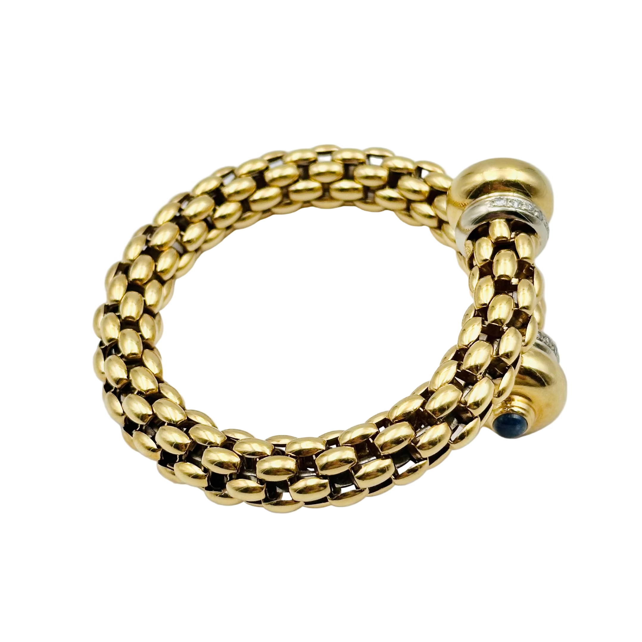 Bracelet FOPE Diva en or jaune diamants et saphirs