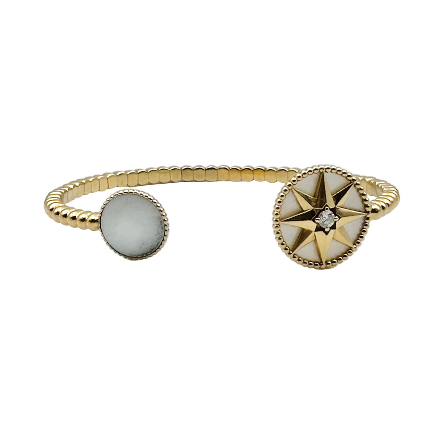 Bracelet Jonc DIOR Rose des Ventes en or jaune, nacre et diamant