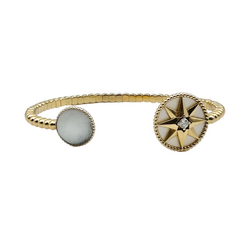 Bracelet Jonc DIOR Rose des Ventes en or jaune, nacre et diamant