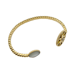 DIOR "Rose des Vents" bangle bracelet in yellow gold, mother-of-pearl and diamond