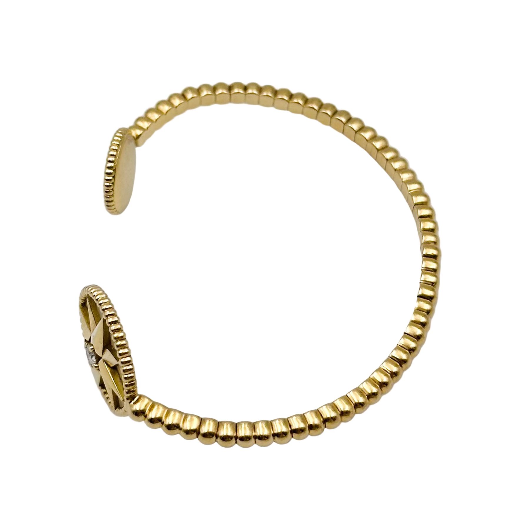Bracelet Jonc DIOR Rose des Ventes en or jaune, nacre et diamant