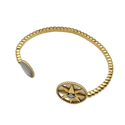 Bracelet Jonc DIOR Rose des Ventes en or jaune, nacre et diamant