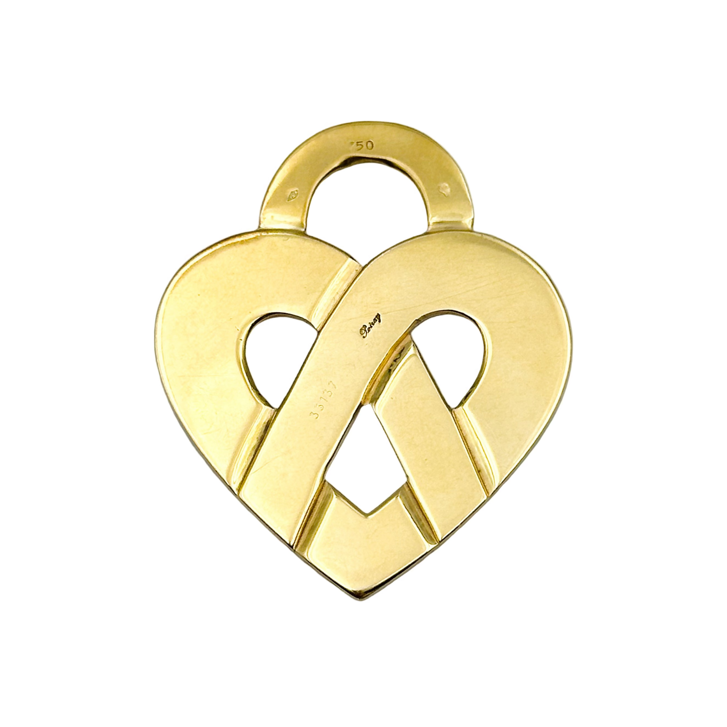 Pendentif POIRAY Coeur entrelacé en or jaune