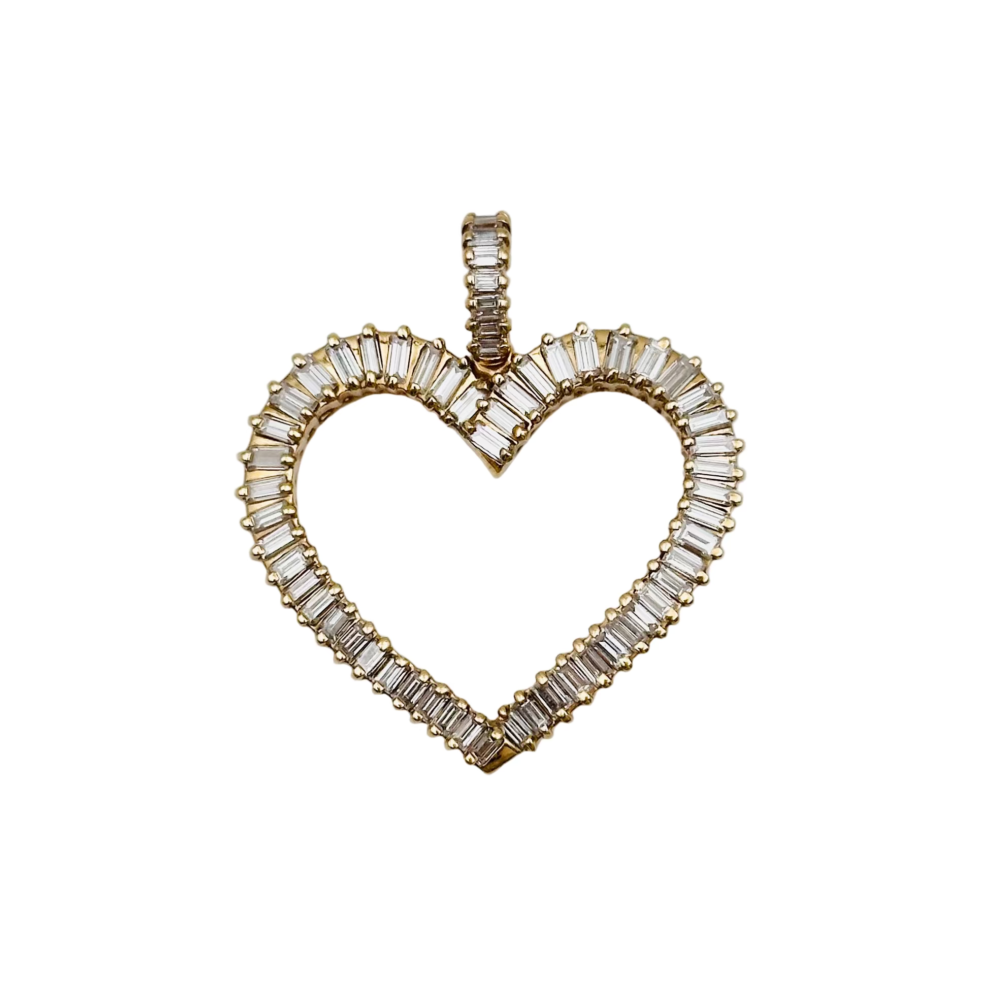 Pendentif Coeur en or jaune et diamants