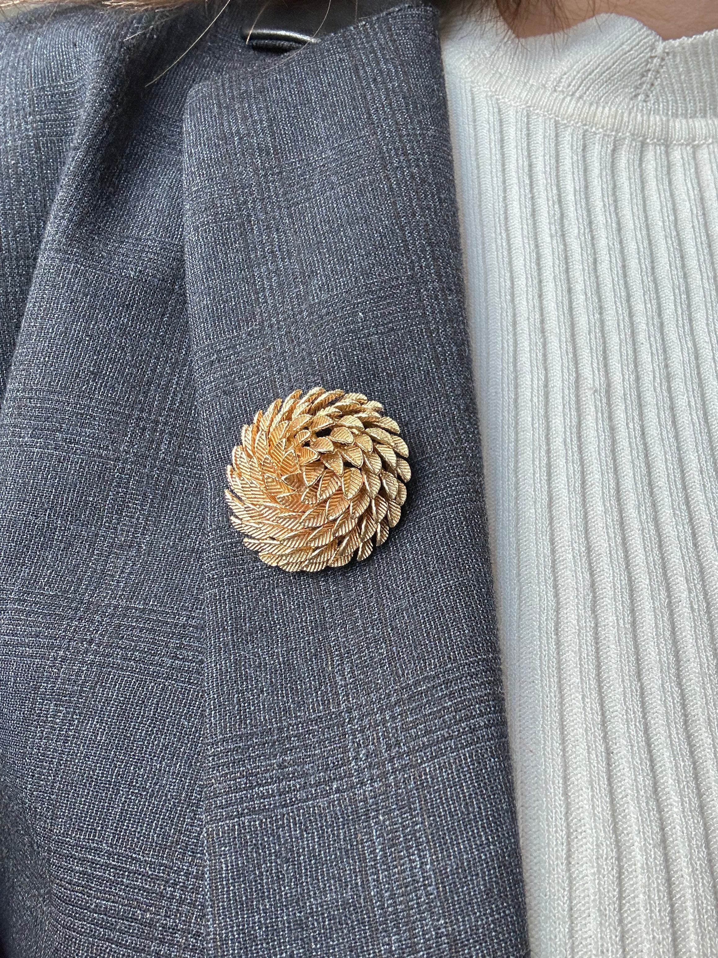 Broche ronde Feuillage