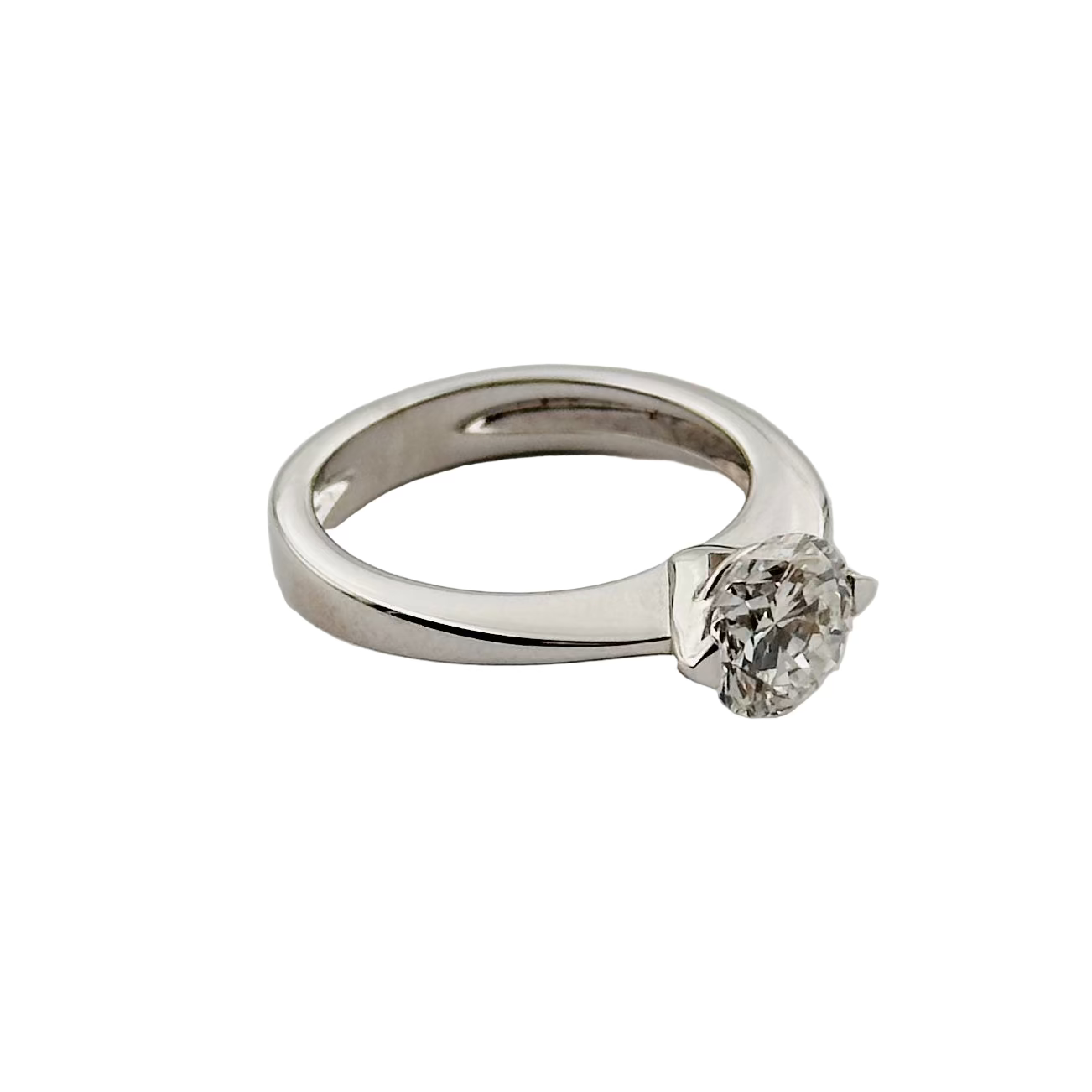 Bague solitaire diamant et or blanc