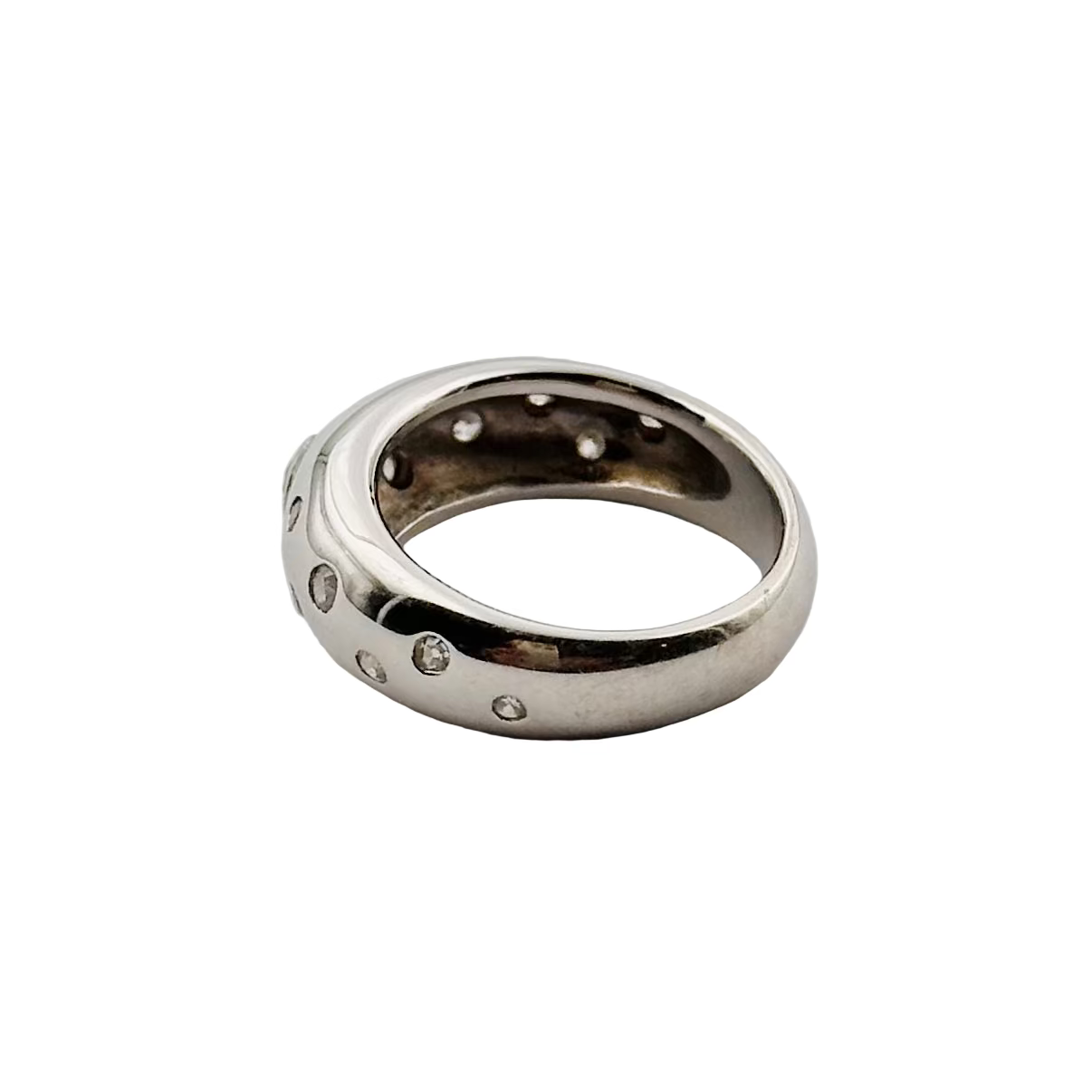 Bague Jonc en or blanc et diamants