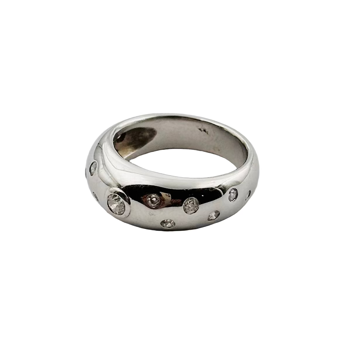Bague Jonc en or blanc et diamants