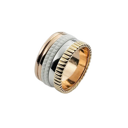 Bague BOUCHERON Quatre White Edition grand modèle en 3 ors et céramique