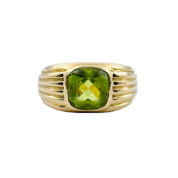 Bague jonc BVLGARI en or jaune et péridot