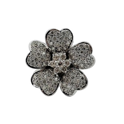 Bague en or blanc et diamants