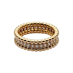 Bague Bandeau VAN CLEEF & ARPELS Perlée en or jaune et diamants