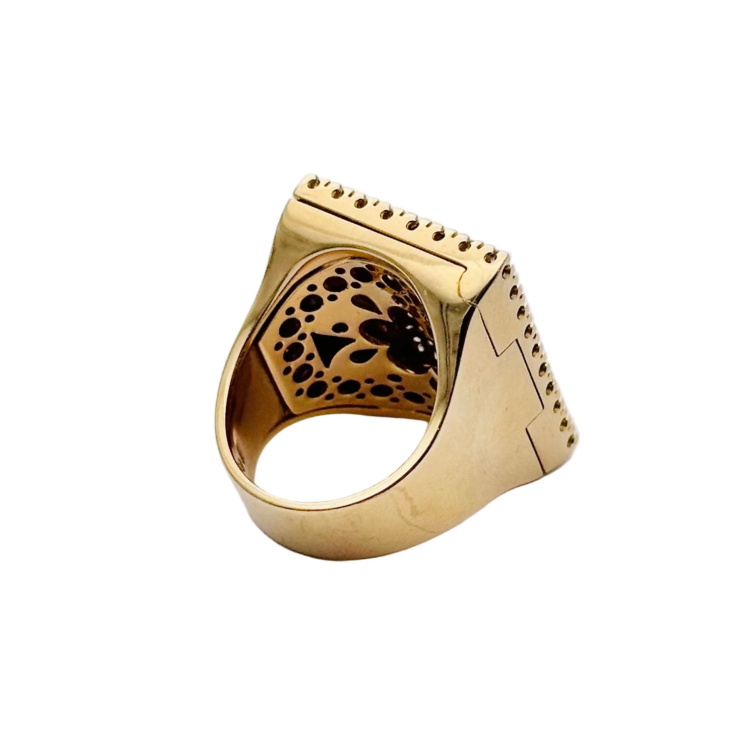 Bague Cocktail interchangeable BIBIGI en or jaune, calcédoine, émeraudes, rubis, saphirs, turquoise et diamants