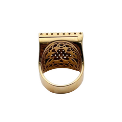 Bague Cocktail interchangeable BIBIGI en or jaune, calcédoine, émeraudes, rubis, saphirs, turquoise et diamants