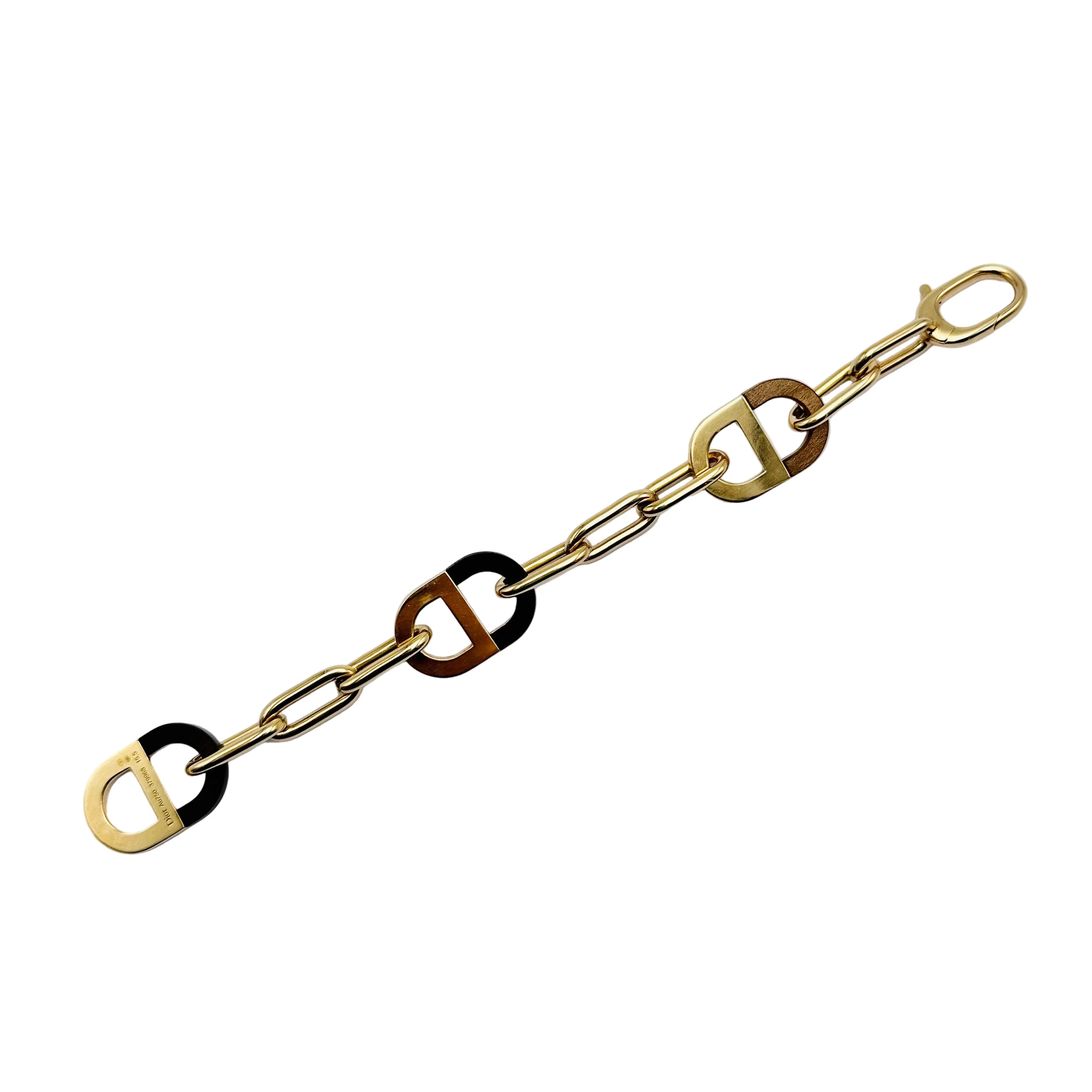 Bracelet Maille DIOR "Color Dior" en or jaune, bois d'ébène et diamants