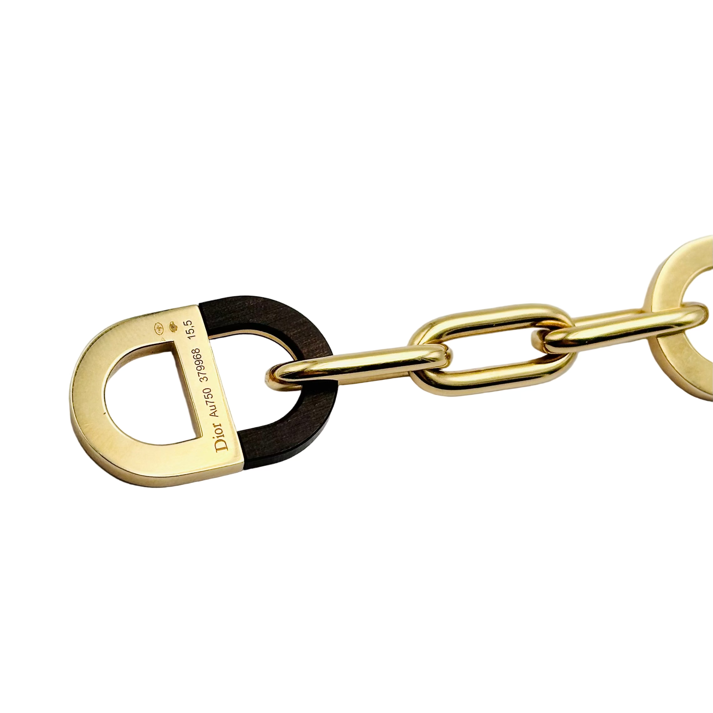 Bracelet Maille DIOR "Color Dior" en or jaune, bois d'ébène et diamants