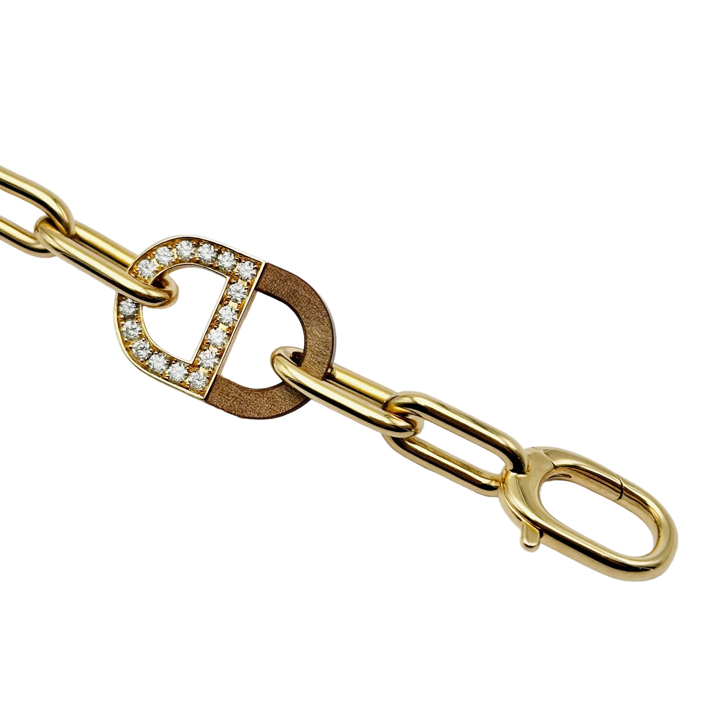 Bracelet Maille DIOR Color Dior en or jaune, bois d'ébène et diamants