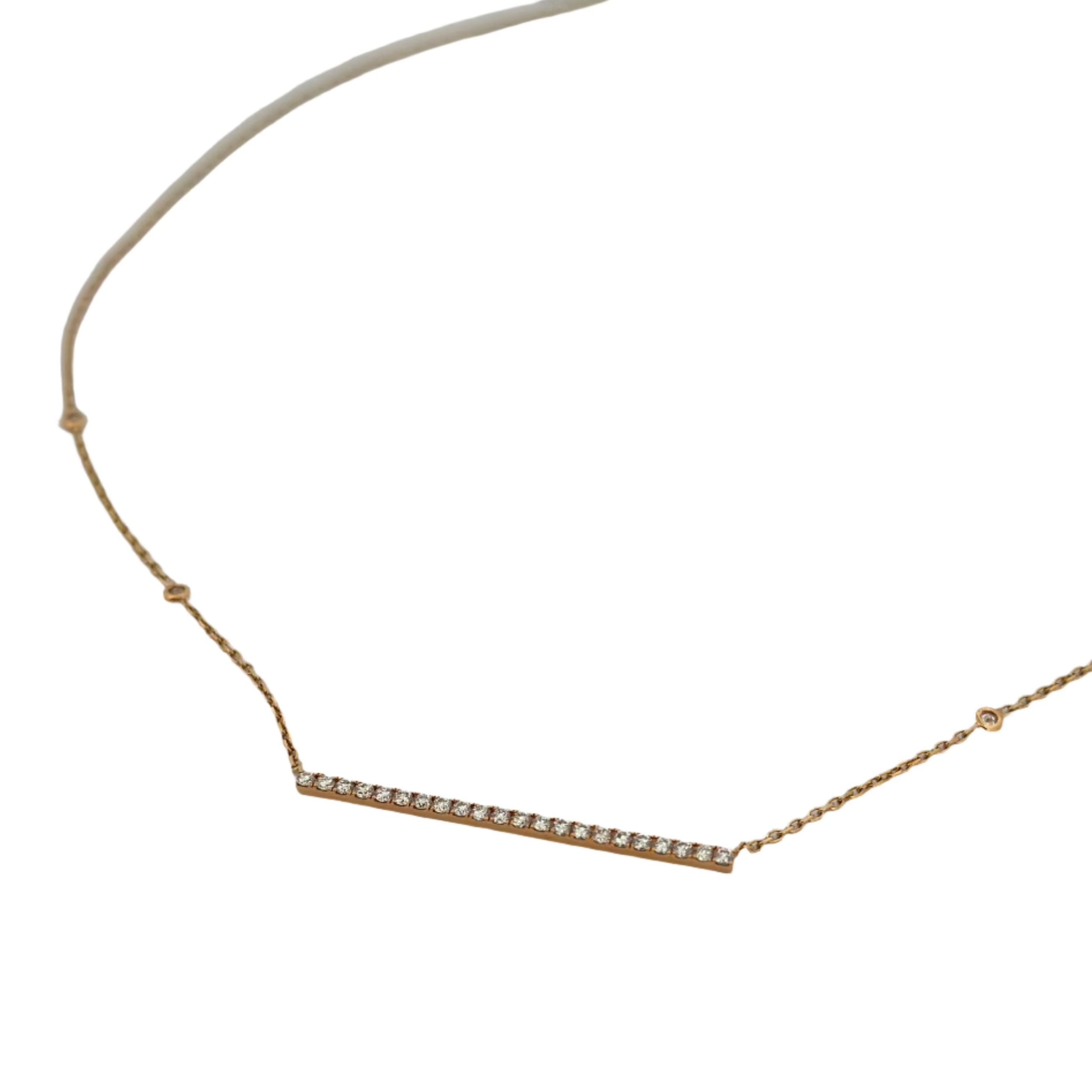 MESSIKA "barrette" necklace in rose gold and diamonds