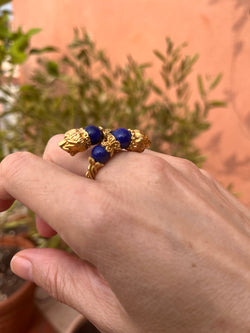 Bague ZOLOTAS en or jaune et lapis lazuli