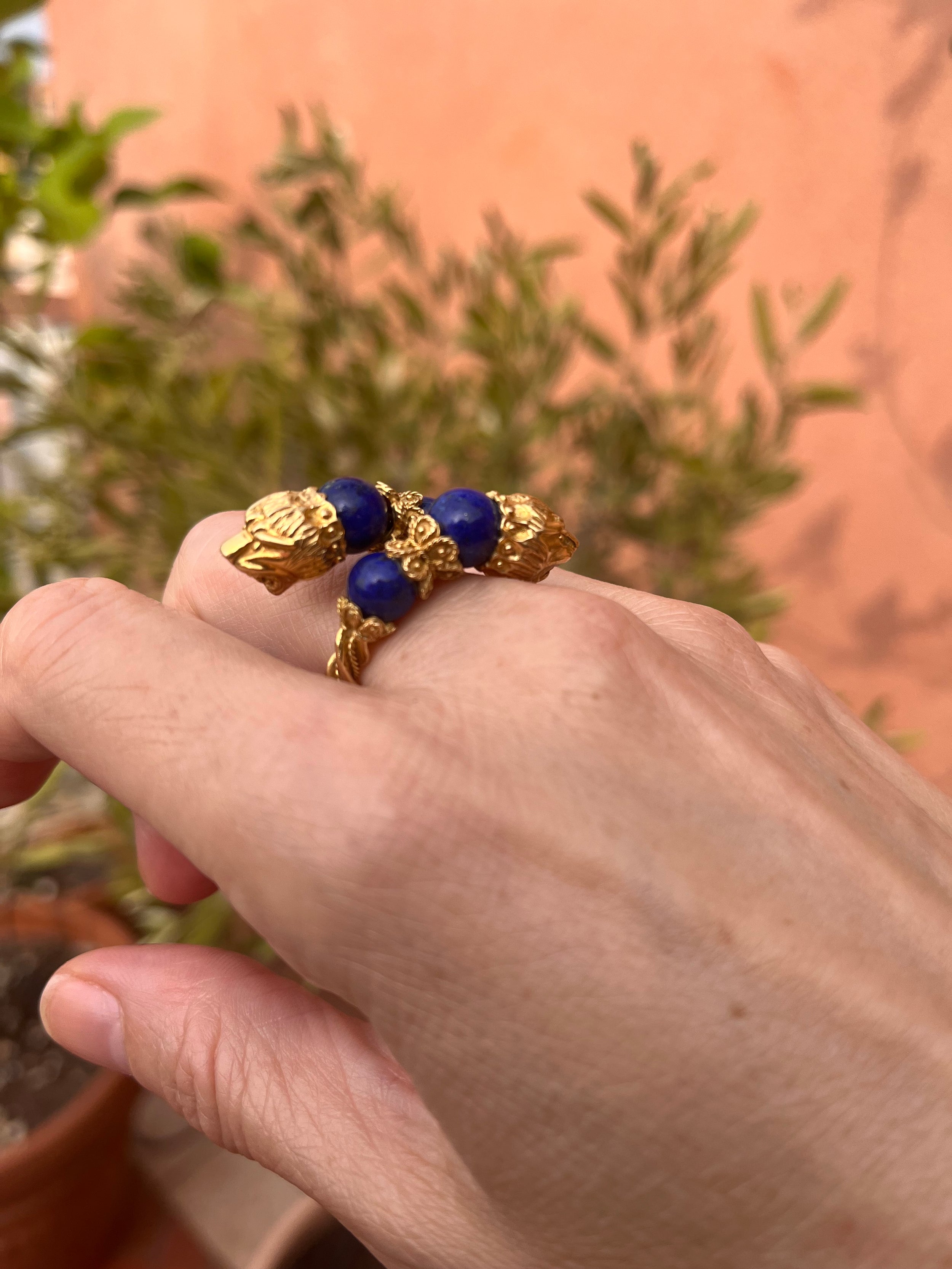Bague ZOLOTAS en or jaune et lapis lazuli