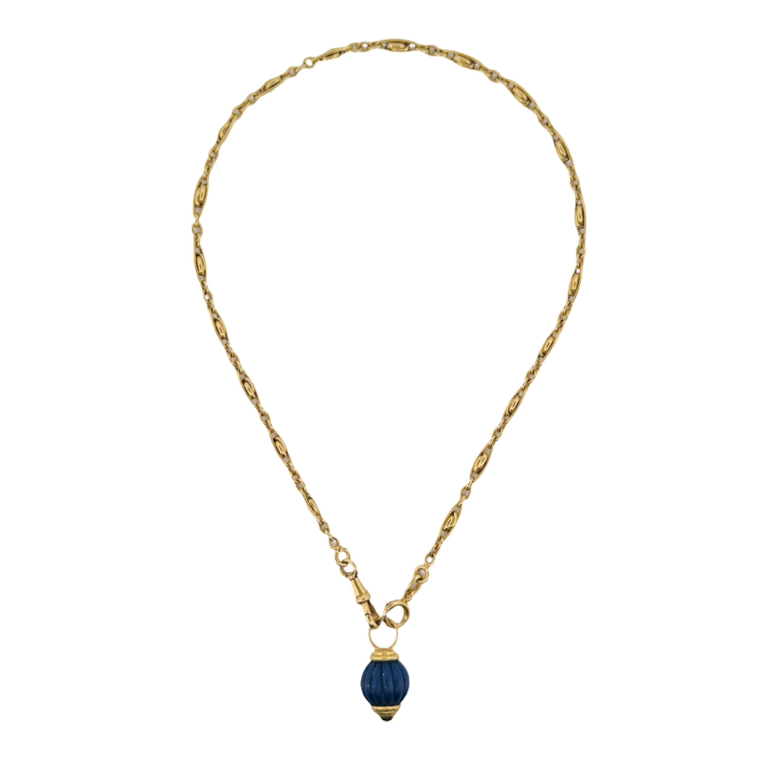 Collier Pendentif en or jaune et lapis lazuli