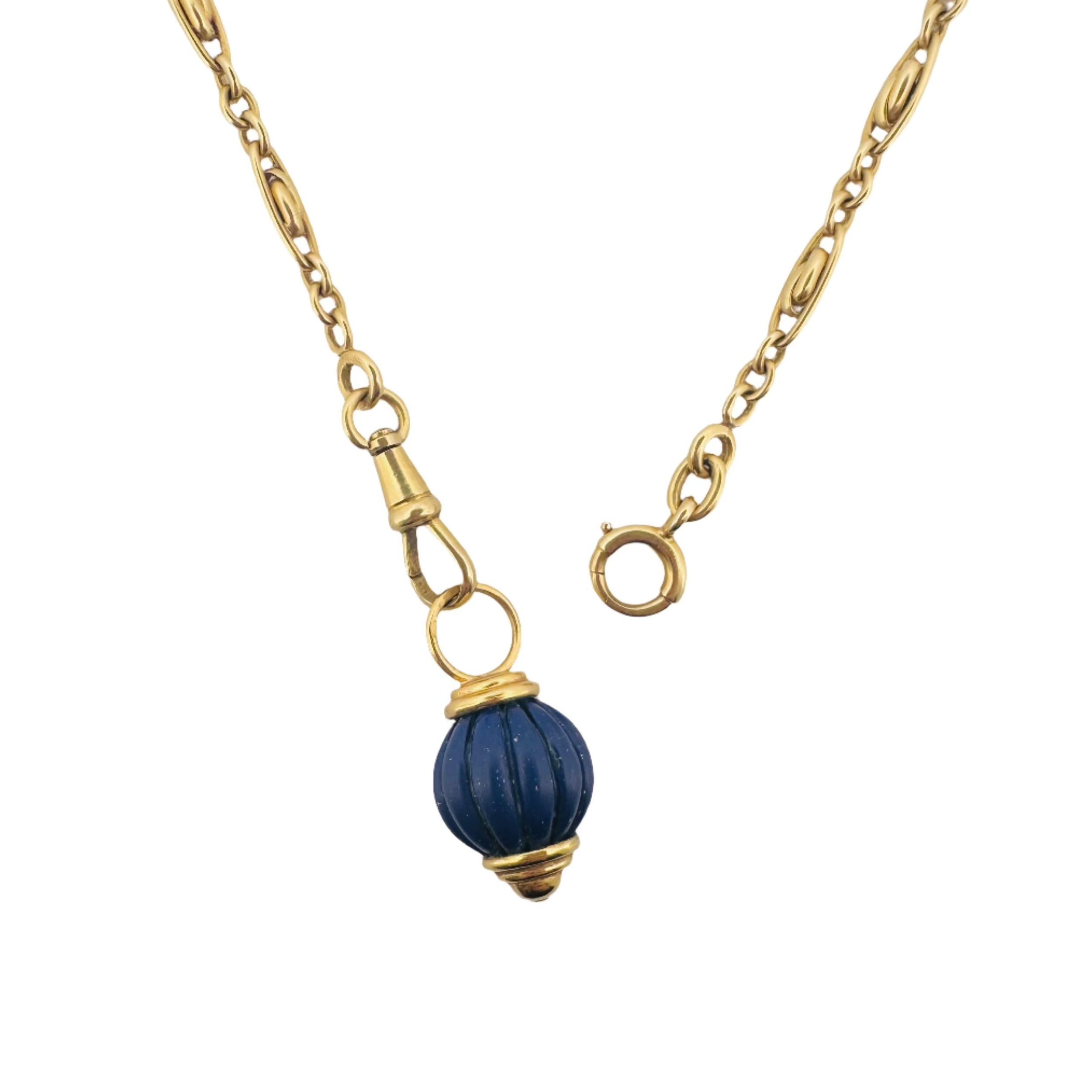 Collier Pendentif en or jaune et lapis lazuli