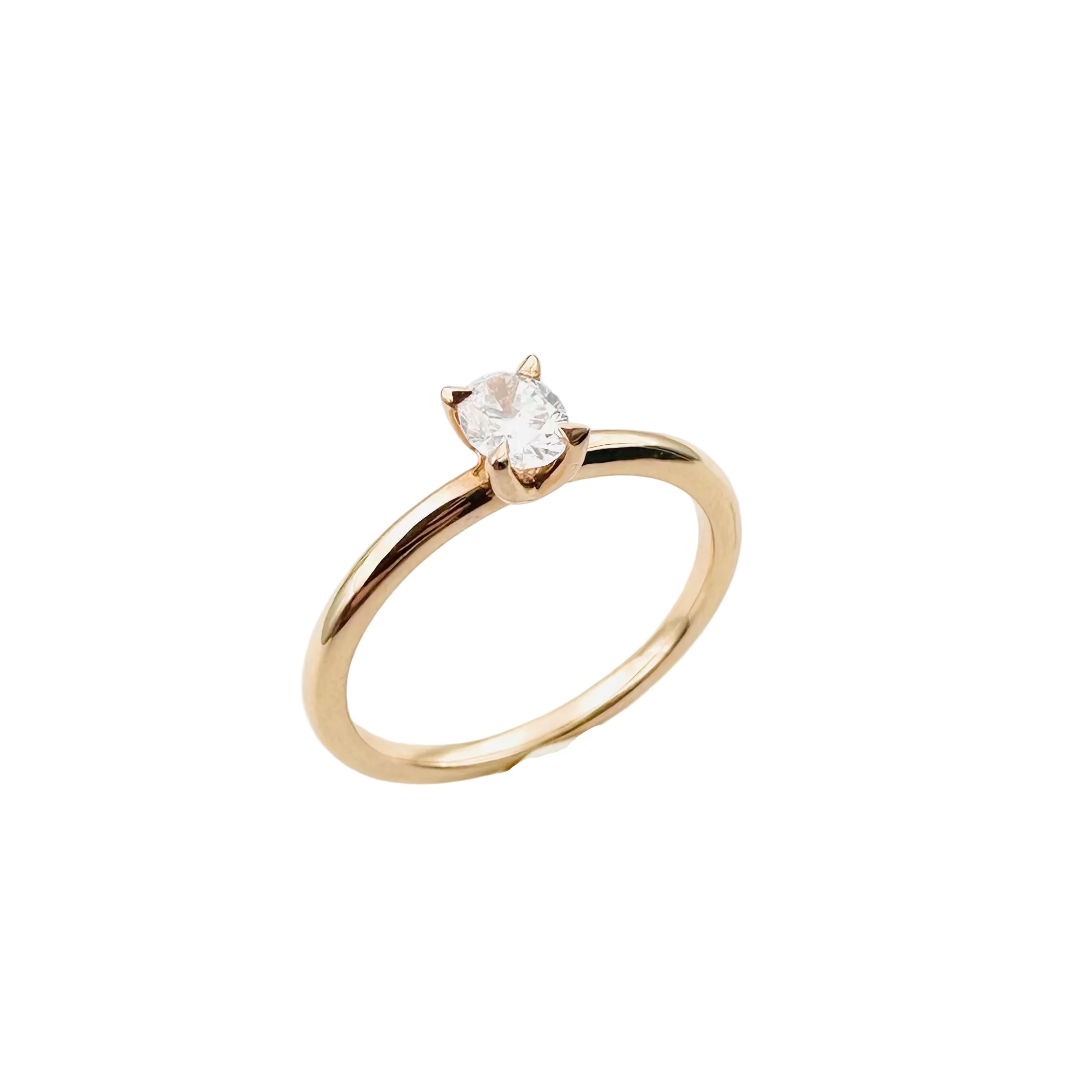 Bague Solitaire en or jaune et diamant