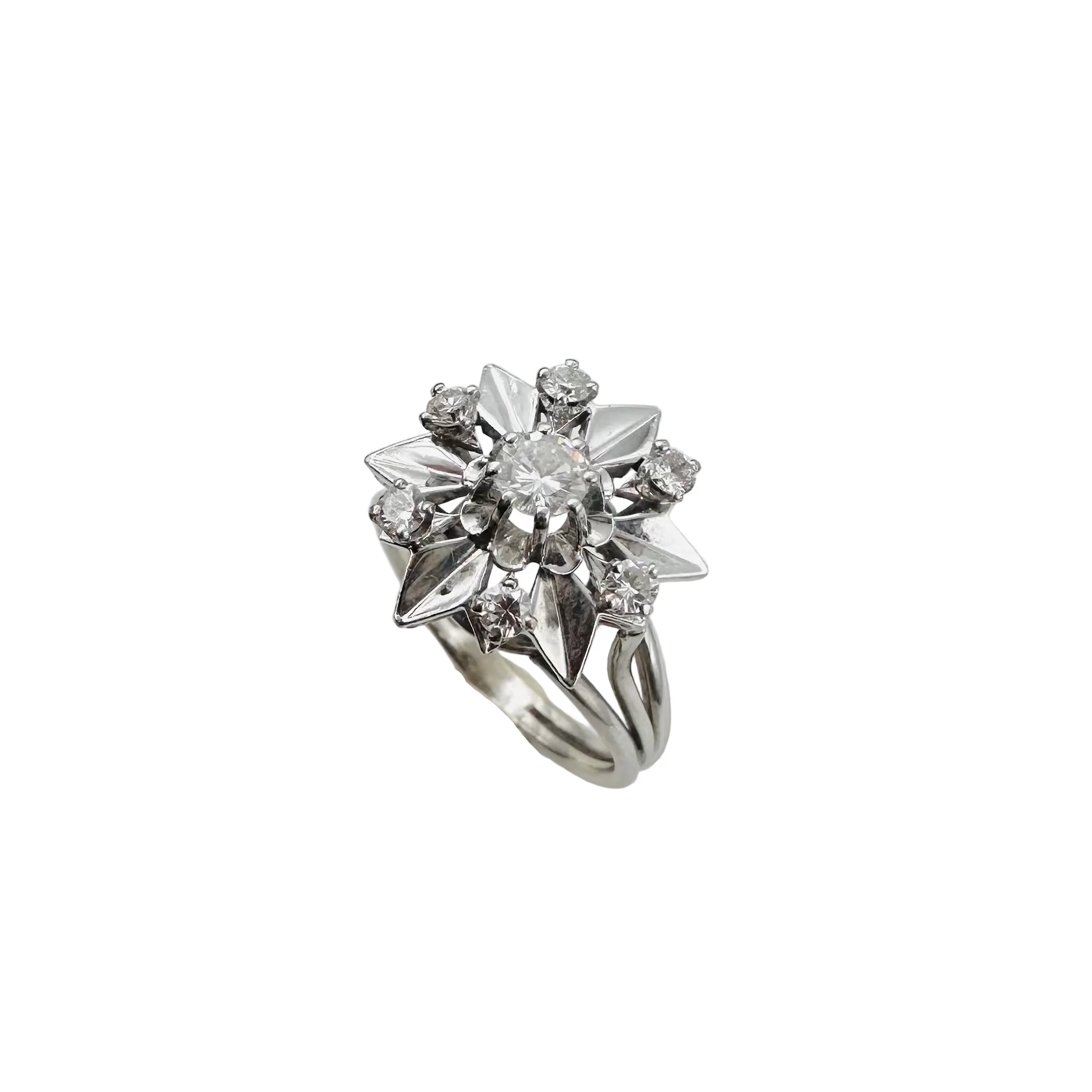 Bague Marguerite en or blanc et diamants