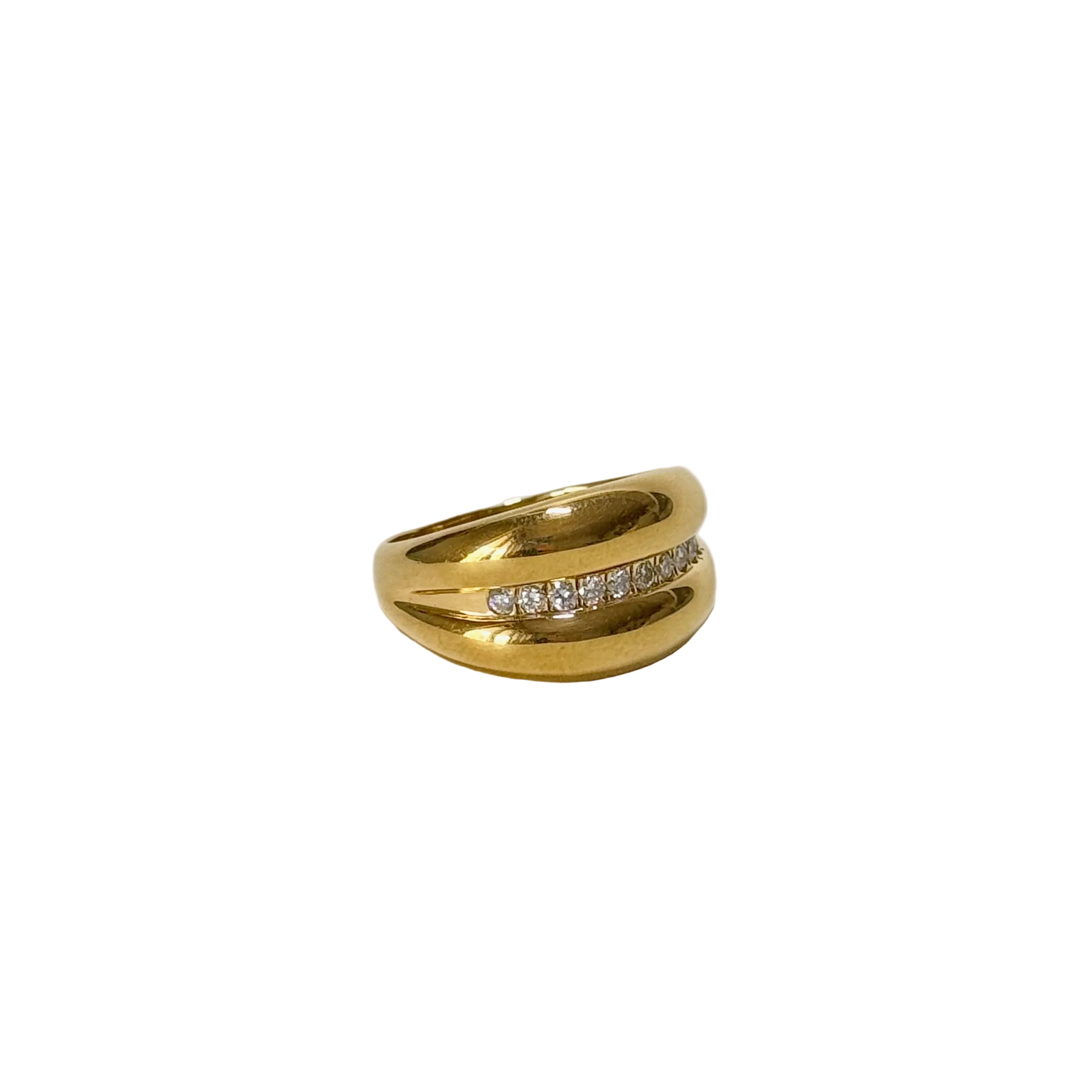 Bague double jonc bombée