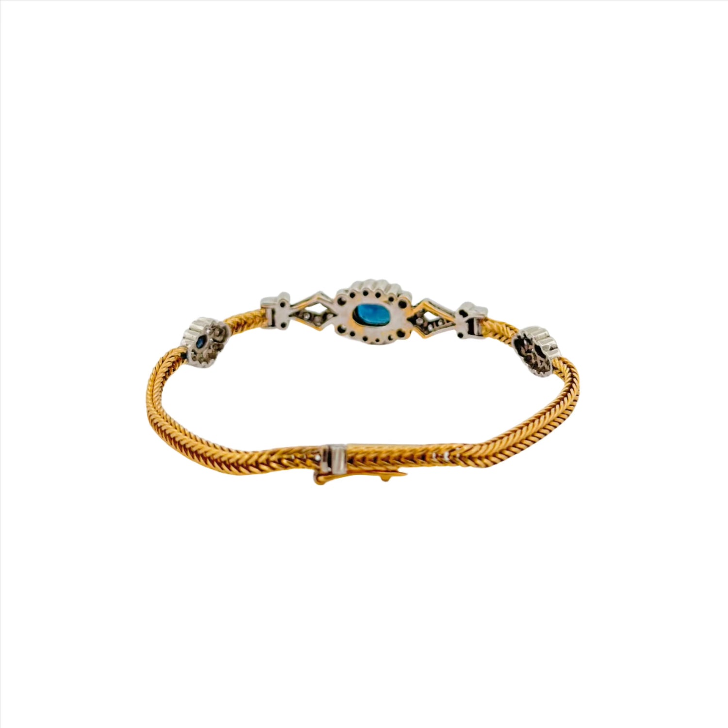 Bracelet Napoléon III en or, saphirs et diamants