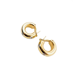 Boucles d'oreilles Créoles TIFFANY & CO. Etoiles en or jaune, platine et diamants