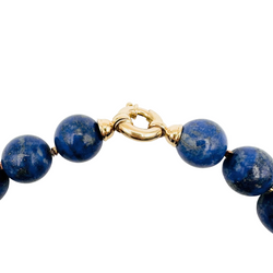 Collier Perles or jaune et lapis-lazuli