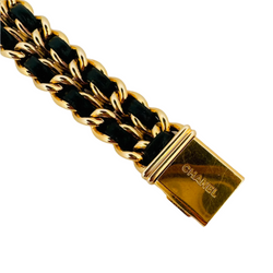 CHANEL “Première” watch in yellow gold-plated and leather