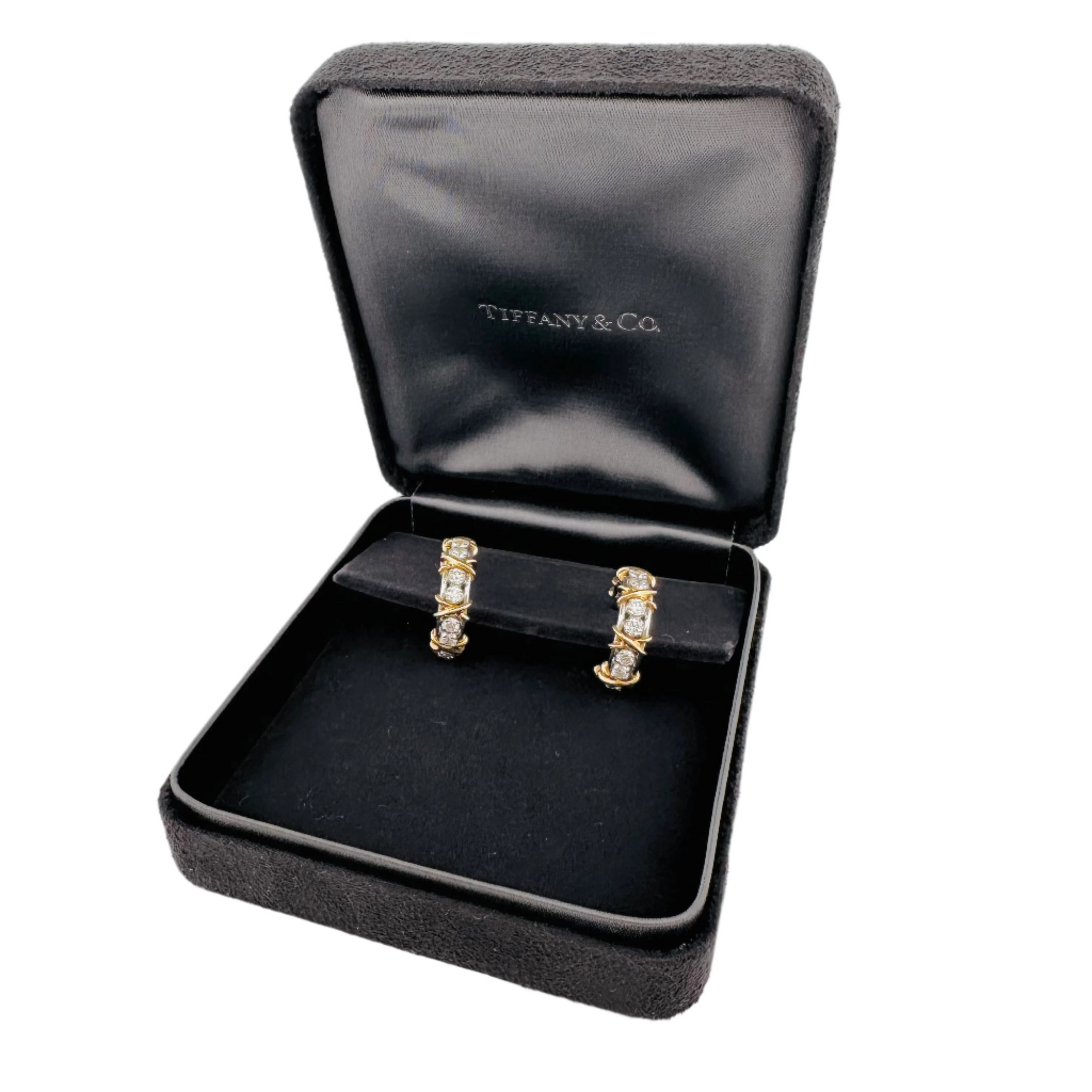 TIFFANY & CO. earrings in yellow gold, white gold and diamonds